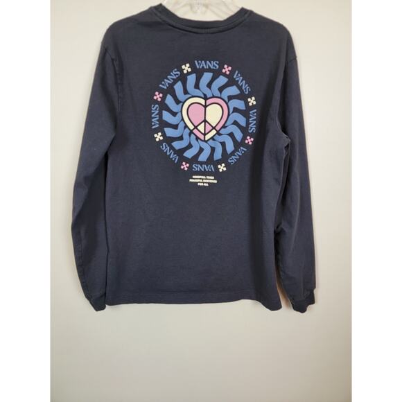 Vans Long Sleeve T-shirt Size Medium Crew Neck Checkered Print - Picture 5 of 6